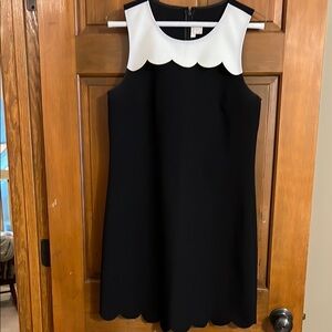 J. Crew, Black and White Scalloped Dress, size 4